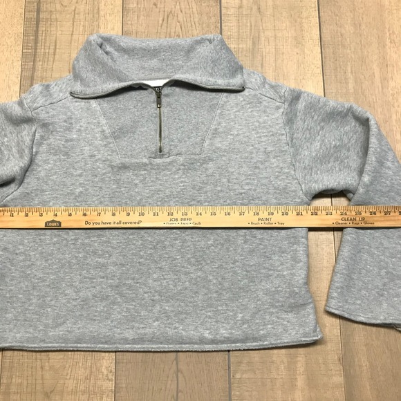 J.CREW Sweatshirt Womens Size L Gray Heritage Terry Quarter Zip Pullover Cozy - Picture 8 of 10